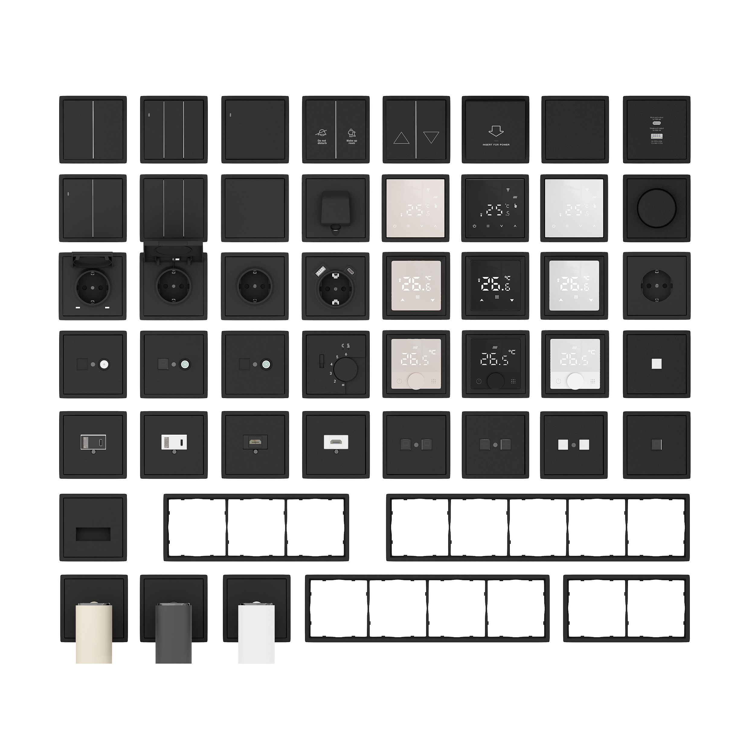 Накладка для регулятора температуры пола DTEF231, матовый карбон, серия R98 (фото 4)