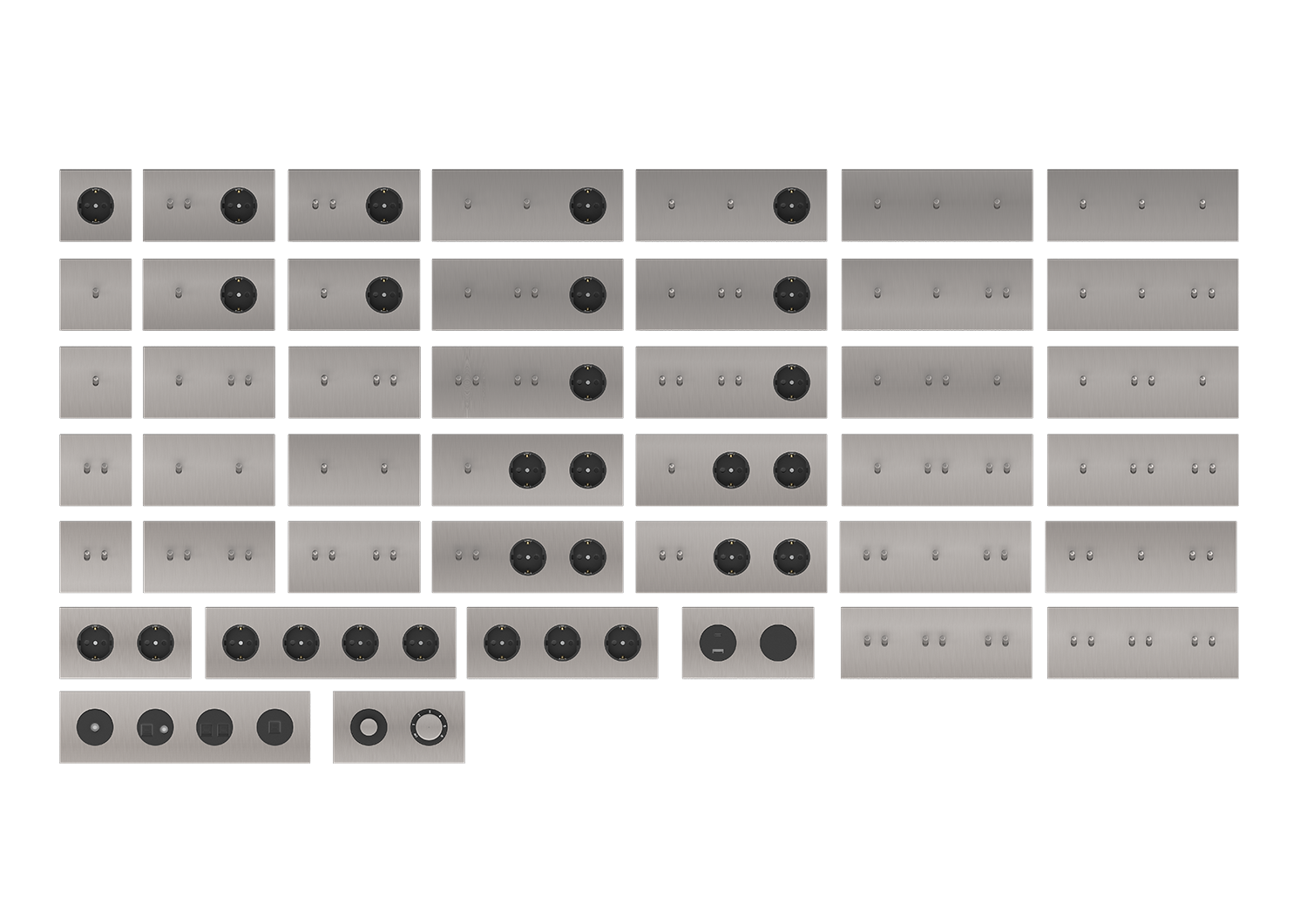 Рамка тройная на 1+1+1 тумблер, тип C/D, никель, серия N96 Collect (фото 6)