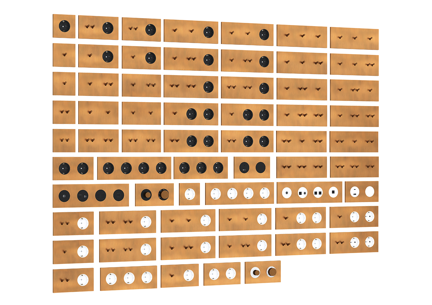 Рамка двойная на 2+2 тумблера, тип C/D, латунь, серия N96 Collect (фото 2)
