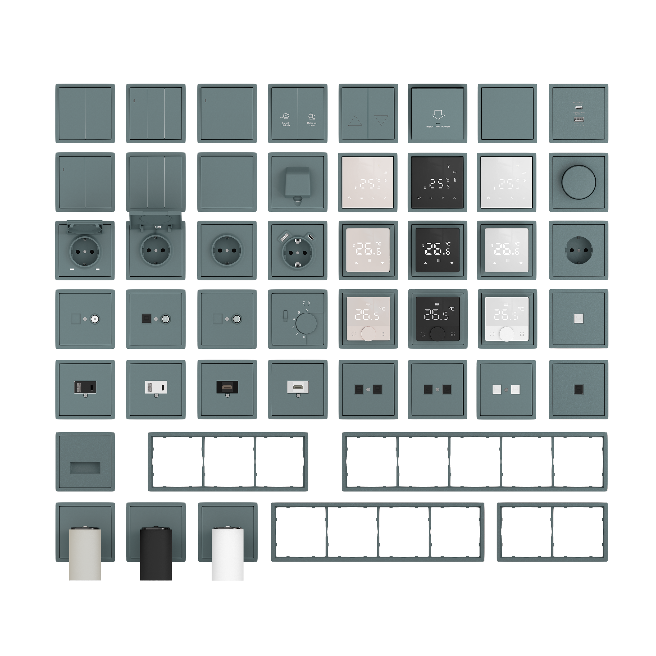 Накладка для розеток RJ45+SAT, 2-я, матовый изумруд, серия R98 (фото 4)