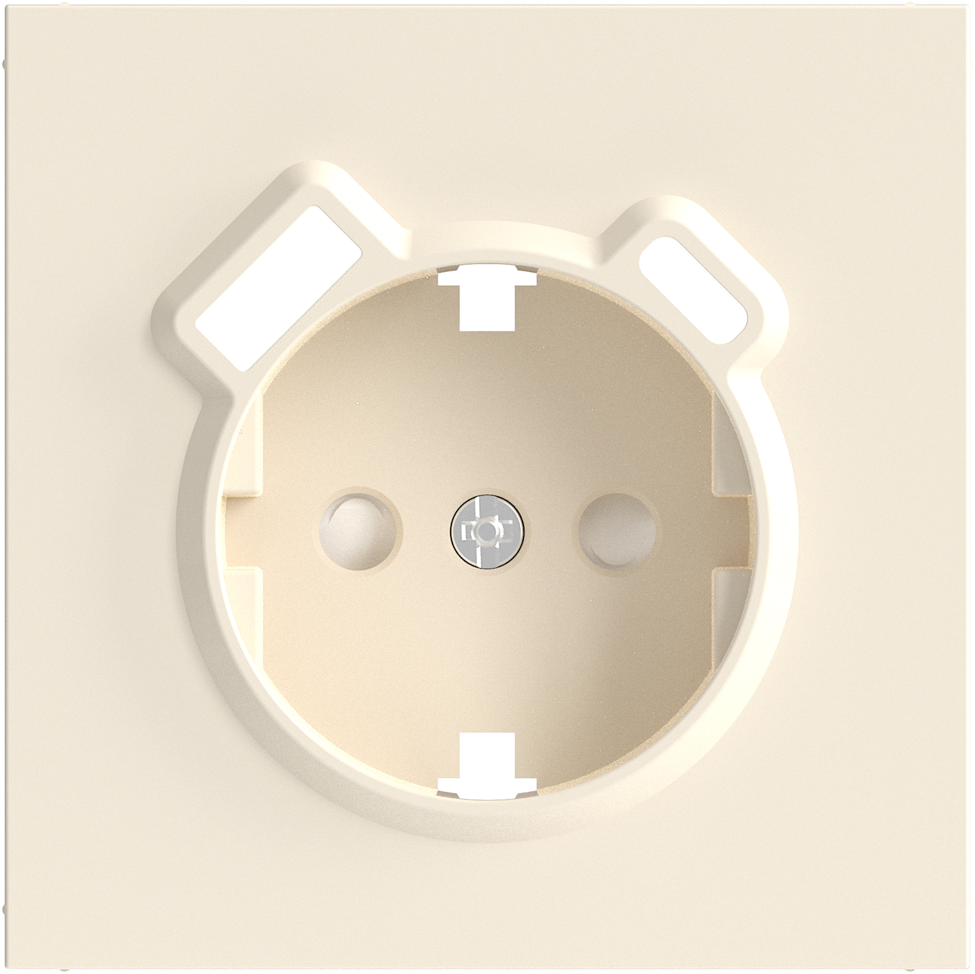Накладка для розетки Schuko с зарядным устройством USB A+C, со шторками 16A 250 В~, глянцевый кремовый, серия S08