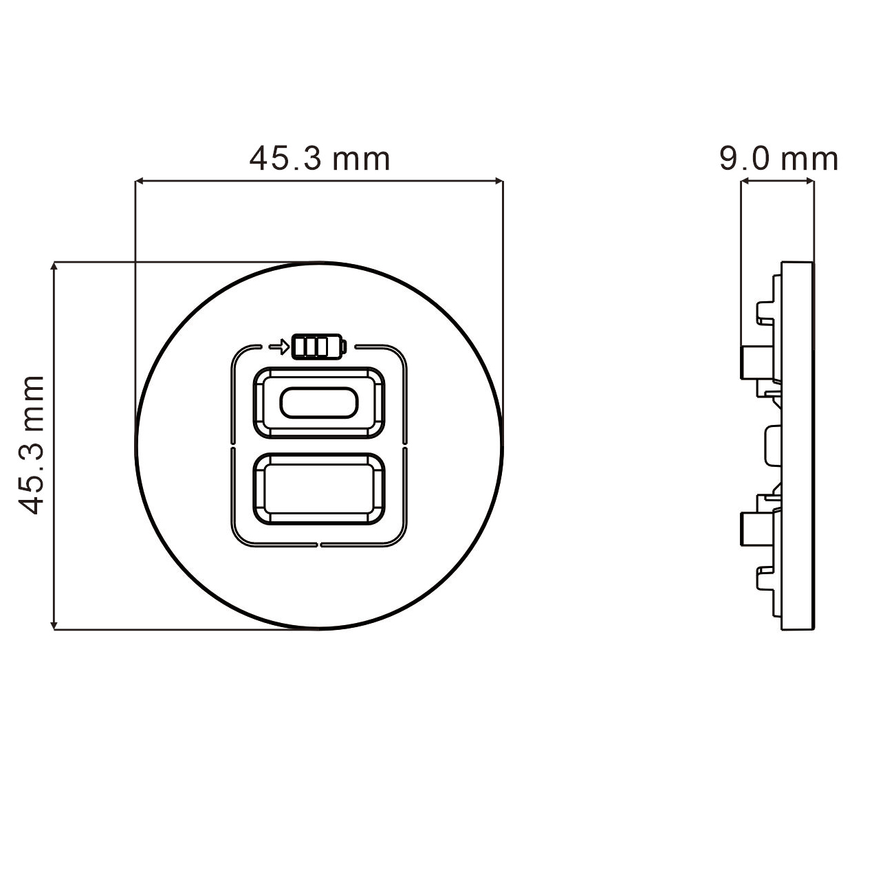 Накладка для розеток USB, глянцевый кремовый, серия D16 (фото 2)
