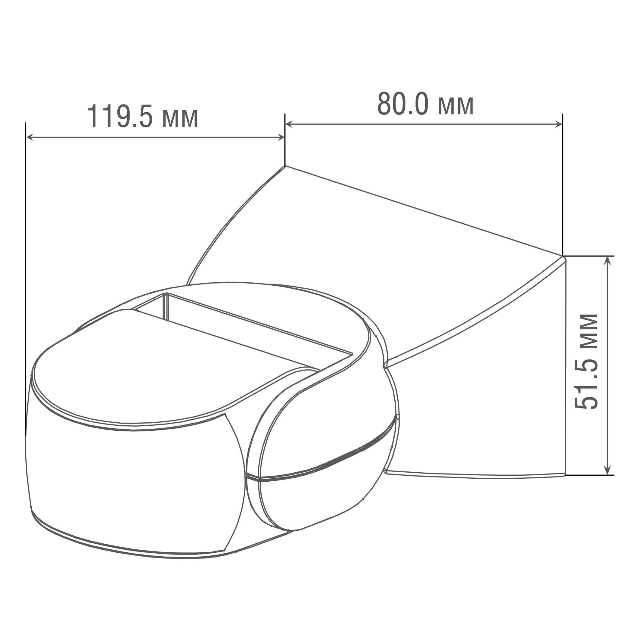 Датчик движения настенный, уличный, 3-x  проводной, макс.1200 Вт, IP65, белый (фото 2)